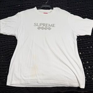 Supreme White Graphic Tee for Men